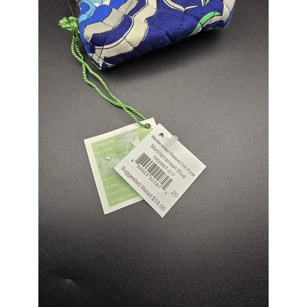 VERA BRADLEY MEDITERRANEAN BLUE KISSLOCK COIN PURSE - LIMITED EDITION - Picture 3 of 9